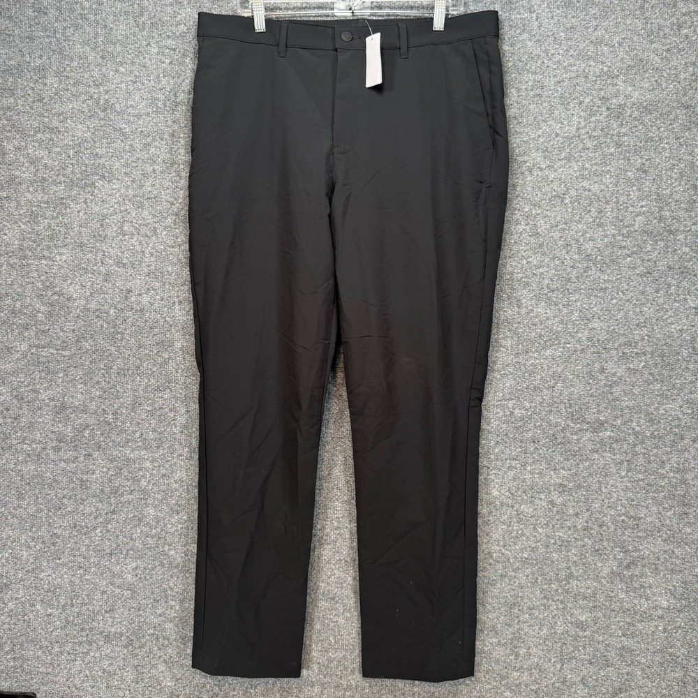 Banana Republic Core Temp Pants Mens 36x32 Black Performance Golf Chinos NEW